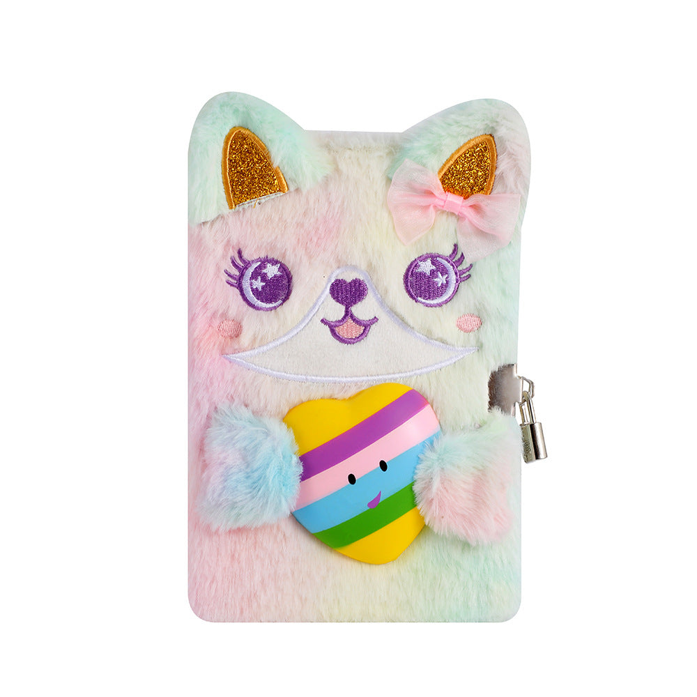 Wholesale Unzip Plush Notebook A5 Diary with Lock